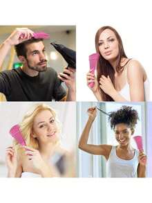 1pc Detangling Brush For Black Natural Hair, Detangler Brush For Curly Hair Afro 3/4abc Texture, Faster N Easier Detangle Wet Or Dry Hair With No Pain Hair Brush Comb ,Hair Styling Kit ,Hair Tool - Multicolor - View 5