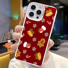 La funda para teléfono con espejo y diseño de pan de jengibre festivo también funciona como espejo y es compatible con  17,  16 Pro Max,  15 Pro Max,  13 y  12. Fabricada en TPU, ofrece protección contra golpes y caídas. Es un regalo ideal para familiares, amigos, celebraciones navideñas, novios/novias, Navidad, citas o cumpleaños. - Plateado - Ver 2