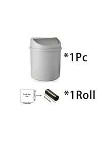 1个带盖迷你垃圾桶，INS风桌面小型垃圾桶，塑料桌面废纸篓，旋转盖设计防止异味泄漏，可用于存放果皮和纸屑，适用于浴室、家庭办公桌、咖啡桌、办公室、客厅、书房等场所。 - 彩色 - 查看 18
