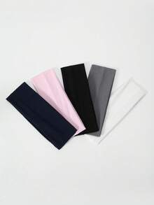 12pcs Set Wide Elastic Sports Yoga Headbands Pink Tone Hair Band Turban Headband Sweatband Fall Winter Hair Accessories For Women Vacation Outfits Elegant Scarf Bandana Soft Headwrap Non Slip Hair Holder For Running And Fitness Comfortable Without Tightening Head Versatile Styling Accessory For Daily Commute - 5pcs-b - View 2