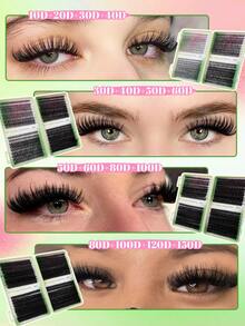 720/648 Pcs Synthetic Eyelash Glue Kit, D-Curl Synthetic Eyelash Extension Set, Includes 10D + 20D + 30D + 40D + 50D + 60D + 80D + 100D + 120D + 150D, Mixed Lengths From 9mm To 18mm, Fluffy Synthetic Eyelashes. Lightweight, Soft, Fluffy Lash Clusters, Cluster Lashes.