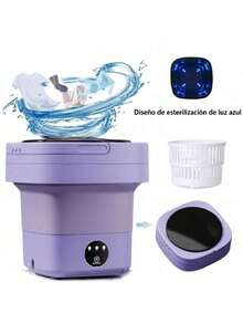 6 ventajas principales de la lavadora plegable | limpieza profunda, rueda ondulada de cuatro dimensiones antilavado de manos | gran capacidad de 8 l | esencial para viajes de negocios - Tipo de Enchufe A USA (110-127V) - Ver 1