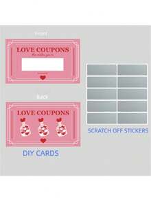 30 tấm thiệp cào chủ đề Ngày Valentine kèm hình dán cào - Trò chơi bất ngờ lãng mạn tự làm, thiệp cào hình trái tim chủ đề tình yêu, thích hợp cho các bữa tiệc, quà tặng Ngày Valentine (Cào và hé lộ thông điệp) - Nhiều màu - Xem 8