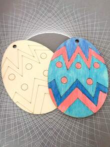 10pcs Unfinished Wooden Easter Decorations, DIY Craft Egg Cutout Decor Set, Suitable For Painting, Easter Party Supplies, Home Decor, Hanging Ornaments, Restaurant, Hotel, Bedroom, Living Room Decoration