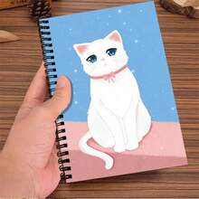 Sổ tay lò xo hình mèo dễ thương cỡ A5, phù hợp cho học sinh ghi chép bài giảng, nhân viên ghi công việc văn phòng, kích thước nhỏ gọn, lật trang mượt mà, giấy dày không lem mực, thiết kế họa tiết mèo đáng yêu, thiết thực và đẹp mắt. - Một cỡ - Xem 5