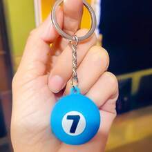 1 Set Llavero de bola 8 y pulsera de pareja, bola de taco de acrílico creativa DIY, adecuado para salón de billar, fiesta de Navidad y Año Nuevo - Unitalla - Ver 29