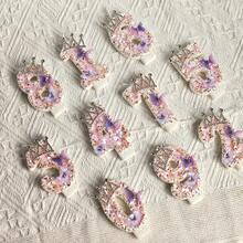 1 PC Elegant Purple Crown Number Candle 0-9 Birthday Candles Cake Topper Decoration For Birthday Party Wedding Celebration Coming-Of-Age Ceremony Proposal Gender Reveal Bridal Shower & 2026 New Year - Multicolor - View 3