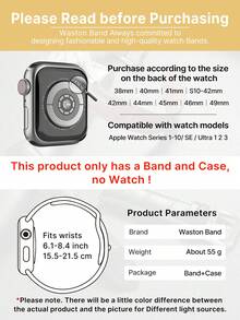 Bộ sản phẩm 2 trong 1: Bao gồm dây đeo kim loại mỏng nhẹ và ốp bảo vệ, phù hợp với đồng hồ 38mm/40mm/41mm/42mm/44mm/45mm/46mm/49mm, tương thích với Apple Watch Ultra 3/2/1, SE, S10-S2, thiết kế unisex, màu vàng. - Vàng - Xem 10