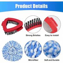 Mop Heads Replacements Ocedar, Mop Replace O Cedar, Spin Mop Ocedar Easy Wring 1 System, Mop Heads Include 2 Pack Spin Mop Refills And 2 Pack Scrubber Mop - cho bể Ocedar 2 - Xem 6