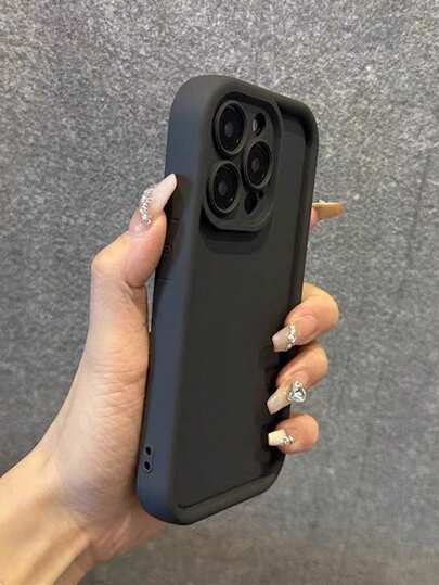 Minimalist Thick Anti-Drop Black Phone Case Compatible With IPhone 17 Pro Max/17 Pro/17 Air/17/16 Pro Max/16/16 Pro/16 Plus/16E/15/15 Plus/15 Pro/15 Pro Max/11/12/13/14 Pro Max/11 Pro Max/12 Pro/12 Pro Max/13 Pro/13 Pro Max/14 Pro/14 Pro Max, TPU Soft Phone Case