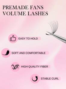 ARTSTAR C-Curl 1000 Fans 3D/4D/5D/6D/8D/10D spitze Basis kurzer Stiel vorbereitete russische Volumen-Fächer Kunstmink vorbereitete Wimpernverlängerungen Make-up 8-15 Mix - C - Übersicht 4