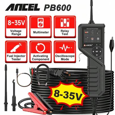 ANCEL PB600 Car Power Circuit Tester Kits 12V 24V Car Battery Tester Rleay Test PP Circuit Tester Kit Electrical Integrated Auto Battery System Diagnostic Tool
