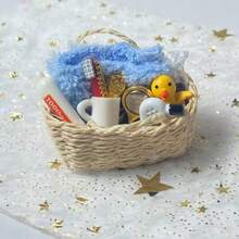 Bộ đồ trang trí phòng tắm mini gồm khăn tắm, bông tắm và xà phòng, mô hình kết hợp, vật trang trí, đạo cụ chụp ảnh cảnh phòng tắm thu nhỏ, thích hợp làm quà tặng ngày lễ. - Nhiều màu - Xem 2