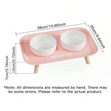 新款猫狗两用陶瓷碗，颈部保护型双碗设计，犬猫通用食碗 - 多色 - 查看 3