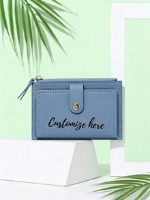 1pc Customized Women's Wallet - Heart-Shaped Name Design Casual Style Zipper Closure Polyester Lining Faux Leather Material Easy Care Best Valentine's Day Gift For Women Money Wallet Mini Wallet Purse Wallet Small Wallet - Multicolor - View 4