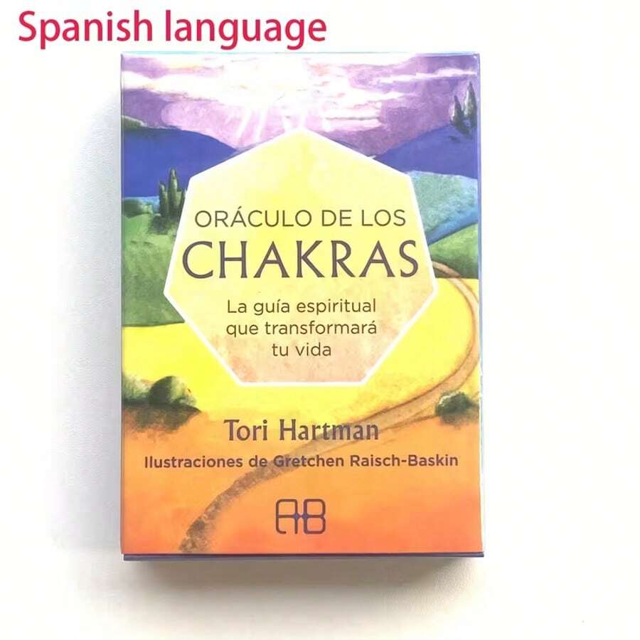 Chakra Energy Spiritual Oracle Card Deck, Spanish Language Cards Suitable For Beginners And Experts To Divinate Future Destiny, Mini Tarot Gift For Christmas, Halloween, Thanksgiving - Multicolor - View 1