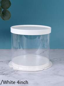 Hộp đựng bánh hình trụ tròn bằng PVC trong suốt 4/6 inch, màu đen/trắng, họa tiết hoa hồng và gấu, hộp quà tặng bánh ngọt dùng cho sinh nhật, đám cưới, kỷ niệm, ngày lễ tình nhân, tiệc tùng, quà tặng tráng miệng, trang trí. - Nhiều màu - Xem 14