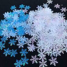 300Pcs Snowflakes Confetti Winter Table Confetti Snowflake Ornaments For Holiday Xmas Winter Wonderland Frozen Party Wedding Birthday Holiday Party Decorations (Silver) - 藍色 - 查看 7