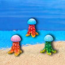 Conjunto de Planta Aquática Simulação de Medusa, Coral, Peixe e Camarão para Construção de Paisagem Aquática Micro, Tanque de Peixes Oceano Miniatura - B - Visão 7