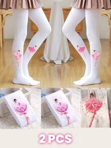 1/2 đôi quần tất họa tiết ba lê cho bé gái, thoải mái, thoáng khí, mềm mại, không trơn trượt, thích hợp cho khiêu vũ và mặc hàng ngày. - Nhiều màu - Xem 7