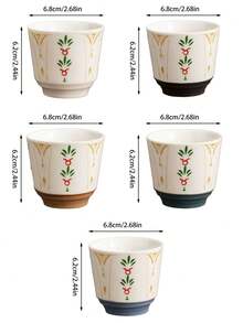 1pc Middle Eastern Style Latte Art Coffee Cup, Espresso Cup, Cappuccino Ceramic Mug - Multicolor - View 2