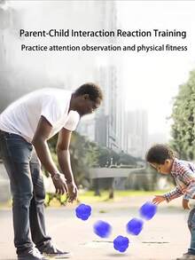 Rubber Hexagonal Reaction Ball Hand-Eye Coordination Training Women And Men Speed And Agility Training Ball Suitable For Speed Agility Coordination Training Basketball Football Outdoor Fitness And Outdoor Fun Fitness Accessories Workout Equipment Outdoor Sports Accessories - Multicolor - View 6