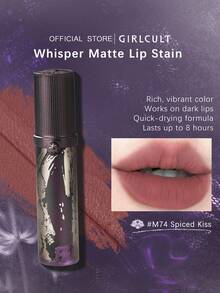 GIRLCULT Love Whisper哑光唇彩，M74 Spiced Kiss | Ruby Glow | Berry Nebula | Holographic Shimmer | Celestial Sparkle | Smudge-Proof Blend | Iridescent Veil | 3.8毫升/0.13液盎司 - M74 Spiced Kiss - 查看 2