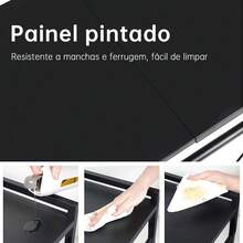 Adjustable Microwave Stand In Carbon Steel | 2-Tier Shelf, Durable And Multifunctional - 黑色 - 查看 4