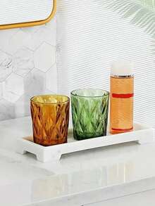 1pc Striped Design Silicone Sink Protector Mat - Perfect For Storing Soap, Shampoo, Perfume, Fashionable Bathroom Organizer Box, Cosmetics And Accessories, Soap Dish | Stylish Vanity Accessory | Textured Surface, Anti-Slip Bathroom Kitchen Storage Tray, Toothbrush Holder, Soap Dispenser, Faucet Drying Rack - Durable Waterproof Storage Mat, Bathroom Tray. - Black - View 7