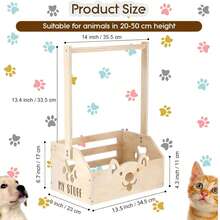 1pc Wooden Pet Toy Storage Box, Dog Toy Organizer Basket, Storage Container For Organizing Pet Toys, Blankets, Leashes And Food - Multicolor - View 9