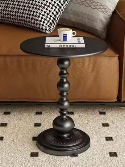 Mesa auxiliar de lujo para sofá, mesa de centro pequeña para sala de estar, mesa de rincón retro, mesa de noche de hierro forjado con almacenamiento, mesa redonda pequeña para balcón