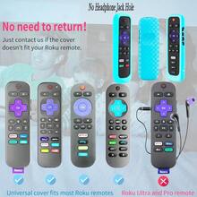 Remote Case For Roku, Battery Cover For  Smart TV Steaming Stick, Silicone Protective Controller Remote Cover Universal Sleeve Skin Black - 黑色 - 查看 4