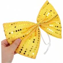 KONTONTY pajarita de lentejuelas pajarita brillante corbata de lazo de la vendimia pajaritas de gran tamao para hombres pajaritas divertidas para hombres pajarita de disfraz polister rojo - Dorado - Ver 4