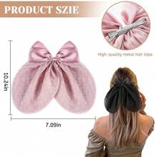 Agrafe de păr cu arc pentru femei, tip arc, cu arc, pentru coadă de cal, agrafe elegante, accesorii de păr la modă, elastice de păr, agrafe de păr elastice - Multicolor - Vizualizare 6