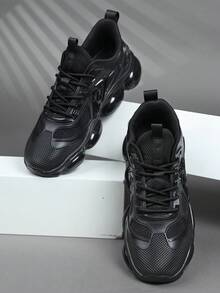 Giày thể thao nam, giày thể thao nam thời trang, giày buộc dây, giày nam đen cá tính, giày casual đường phố. - màu đen - Xem 4