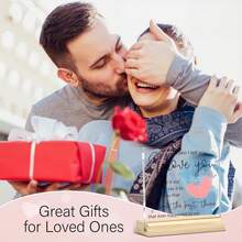 1pc Romantic Gift For Women "I Love You This Much" - Acrylic Stick Figure Desk Sign For Valentine's Day Decor | Best Birthday Present, Room Decor Aesthetic, Bedroom Home Decoration, Girlfriend, Wife & Anniversary - Multicolor - View 8