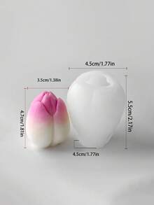 1pc Romantic Bud Tulip Candle Silicone Mold - Batch-Made/Easy Clean For Candle/Resin, Valentine's/Mother's Day/Easter Gifts - White - View 8