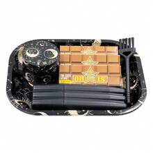 7pcs Rolling Tray Set, Including 7"*5.5" Rolling Tray, 3 Volumes Of Fruity Rolling Papers, Metal Grinder, Three-Hole Cigarette Case,Small Brush, Easy To Carry, Birthday And Gift For Friends. Father's Day Gift. - Nhiều màu - Xem 15