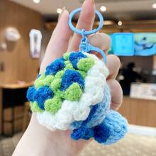 Handmade Crocheted Rose Bouquet, Creative Holiday Gift, Bag Charm, Cute, Beautiful, Fun, Birthday Gift, Floral, Cartoon, Mini Finished Bouquet Keychain, Crocheted Rose Bouquet Hanging Ornament, Holiday Souvenir Gift - Multicolor - View 11