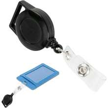 Pinza retrctil para porta credencial - Clip de carretes de de enfermera Clip de placa de identificacin porttil para mochila, bolso, llavero, bolsillo, material escolar para profesores, estudiante - Negro - Ver 7