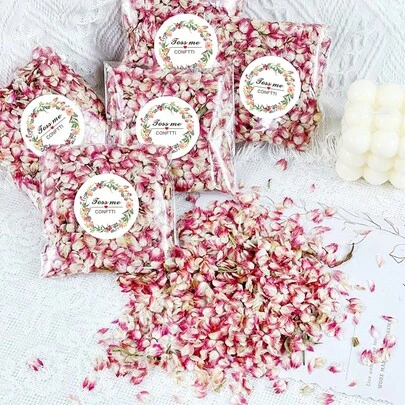 1 Pack (1/30) High Quality Natural Red Plum Blossom Petals Preserved Flowers - Suitable For Indoor Home Decor, Dried Flower DIY Soap Making, Aromatherapy, Sachet Materials, Birthday, Holiday Party, Wedding Confetti, Table And Plate Decoration