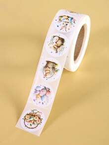 500 piezas/Rollo Pegatinas redondas vintage de conejitos de Pascua, calcomanías de papel autoadhesivas con patrones de conejos acuarela, huevos de Pascua y florales para manualidades DIY, diarios y scrapbooking, suministros de embalaje para regalos de Pascua feliz, decoraciones de Pascua feliz para el hogar para fiestas de primavera y verano - Multicolor - Ver 6