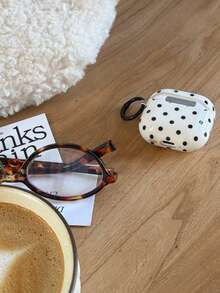 极简韩风黑白波点Pro 3耳机保护套，兼容第三代，保护套兼容苹果第二代新款，小众心形吊坠，防摔，兼容第四代