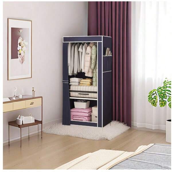 خزانة منظم للخزانة مع أرفف متعددة، خزانة تخزين ذات سعة كبيرة، مساحة تعليق واسعة، إطار قوي، سهل التركيب، حل موفر للمساحة للاستخدام في غرفة النوم والمنزل