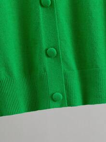 GIGOGOU Women's Short Sleeve Knit Cardigan T-Shirt, Soft And Comfortable, Suitable For Daily Wear, Spring/Summer - Green - View 10