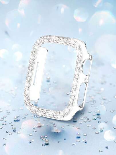 1 pieza Armazón rígido con capa múltiple de diamante y estuche protector transparente compatible con Apple Watch Ultra 3/2/1 Series SE, S10/S9/S8/7/S6/S5/S4/S3/S2/S1 Series, protege contra arañazos y choques, marco de color Starlight (sin protector de pantalla) con diamantes de joyería incrustados, decoración brillante compatible con la cubierta protectora del , 38mm 40mm 41mm 42mm 44mm 45mm 46mm 49mm, decoración de lujo de alta gama y deslumbrante para el atuendo diario de chicas jóvenes y de moda