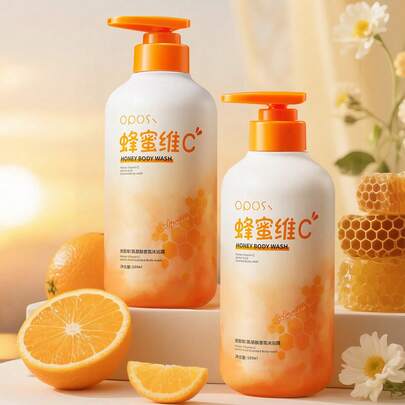 500ml Honey Vitamin C Amino Acid Fragrant Body Wash, Gentle Cleansing, Soothing & Moisturizing For Sensitive Skin, Rich Foaming Body Wash, Suitable For All Skin Types, Unisex, Family Size
