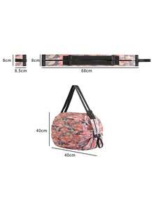 1pc Foldable Shopping Bag, Reusable Grocery Tote Bag, Large Capacity Portable Folding Bag, Waterproof Sports Travel Bag, Lightweight Handheld Gym Bag - Multicolor - View 7