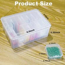 - Juego de caja organizadora de abalorio de 15 piezas, recipientes de almacenamiento de plstico transparente con tapas, para abalorio, fabricacin de joyas, arte de uas - Transparente-1 paquete - Ver 2