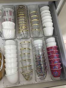 4pcs Transparent Cup Holder, Cosmetic Storage Basket, Skincare Rack, Bedroom Vanity Storage Box, Stackable Transparent Drawer Storage Box, Multifunctional Desktop Storage Box, Multi-Size Desktop Storage Box, Drawer Divider Organizer Box, Space-Saving Storage Box - Multicolor - View 4